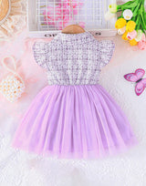 Baby Girl's Mesh Dress Purple Skirt Bow