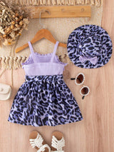 Girls Animal Print Sleeveless Casual Dress