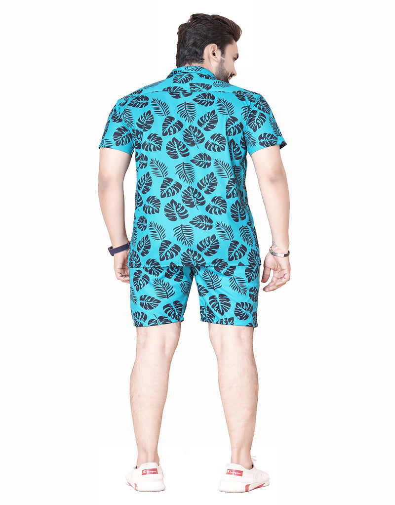 Men's Printed Blue Color Night Suit