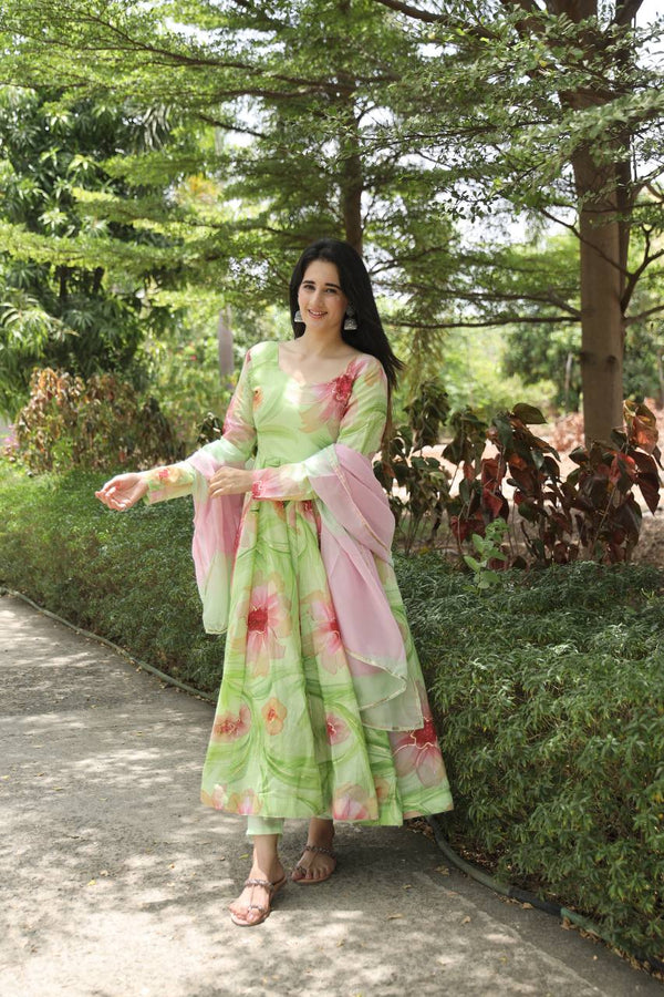 Pista Color Designer Anarkali Suit