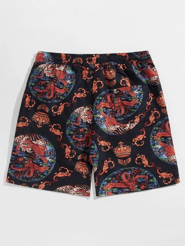 men's all over print shorts