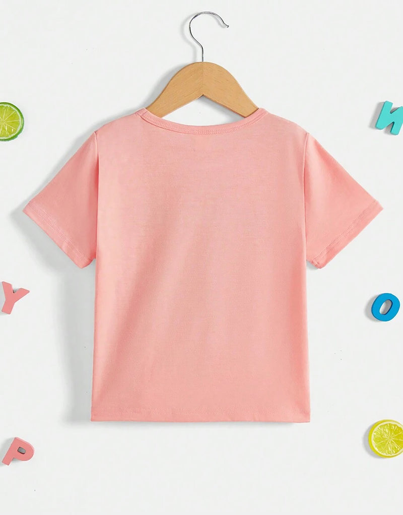 Girl's Peach Color T-Shirt