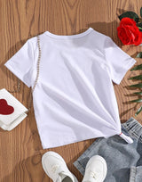 Girl's White Color T-Shirt