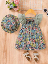 Girl Summer Patchwork Ruffle flower