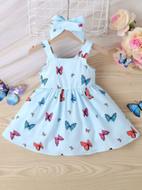 Butterfly Print Dresses Fly Sleeve Dress Outfits