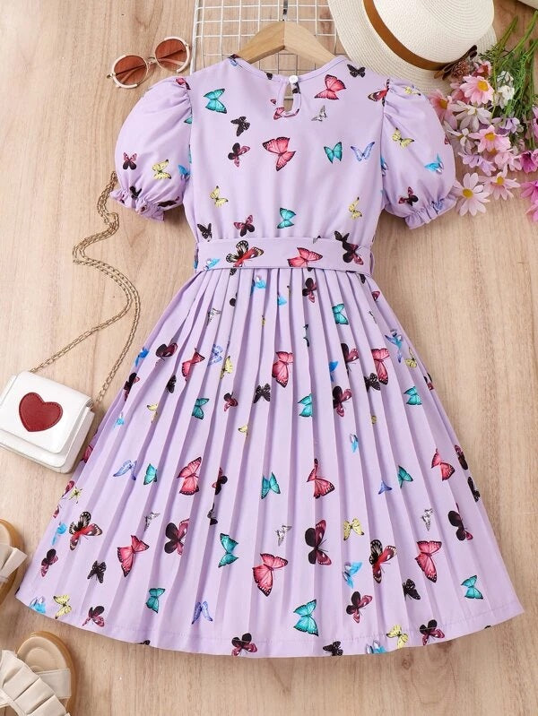 Kids Girl Cotton Sleeveless Knee Length Casual Printed Frock