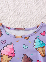 Princess Printed Round-Neck T-shirt with Shorts