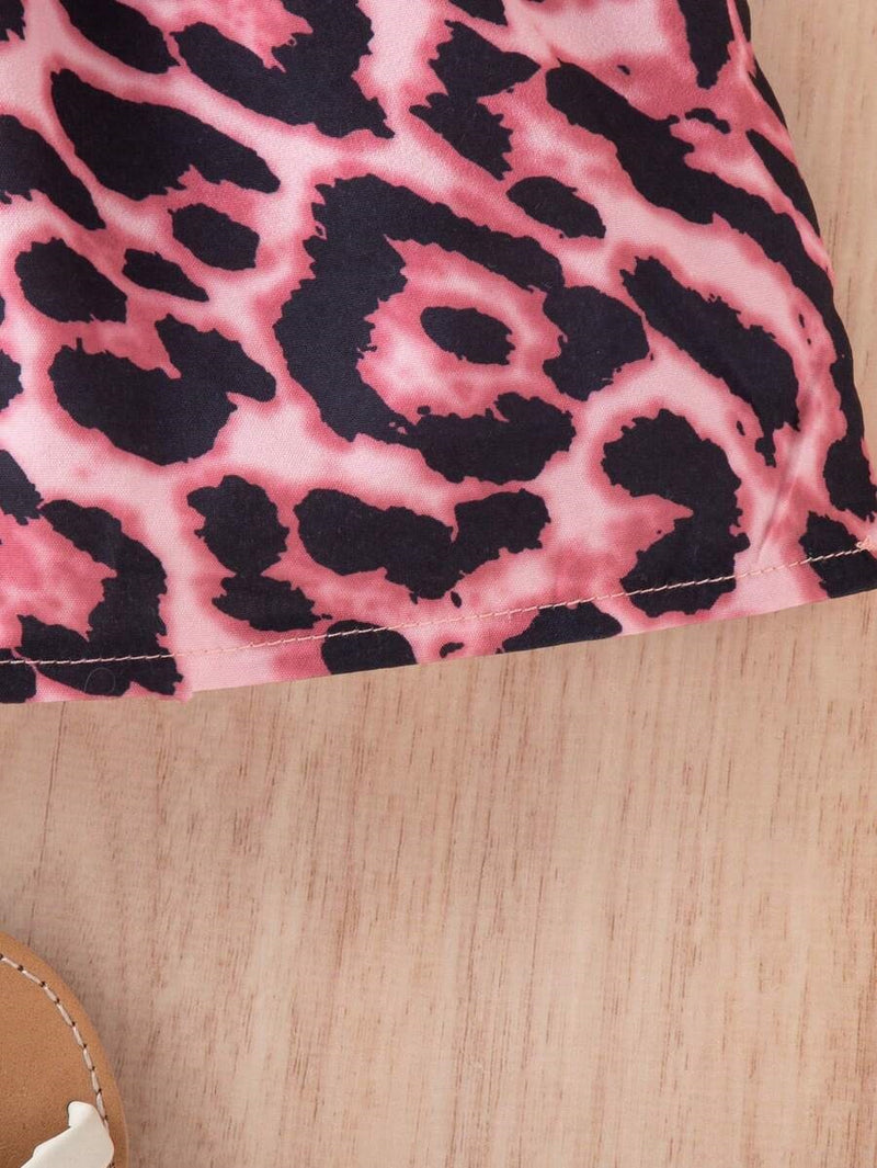 Girls Animal Print Sleeveless Casual Dress