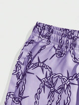 Men's Stylish Purple Printed Short