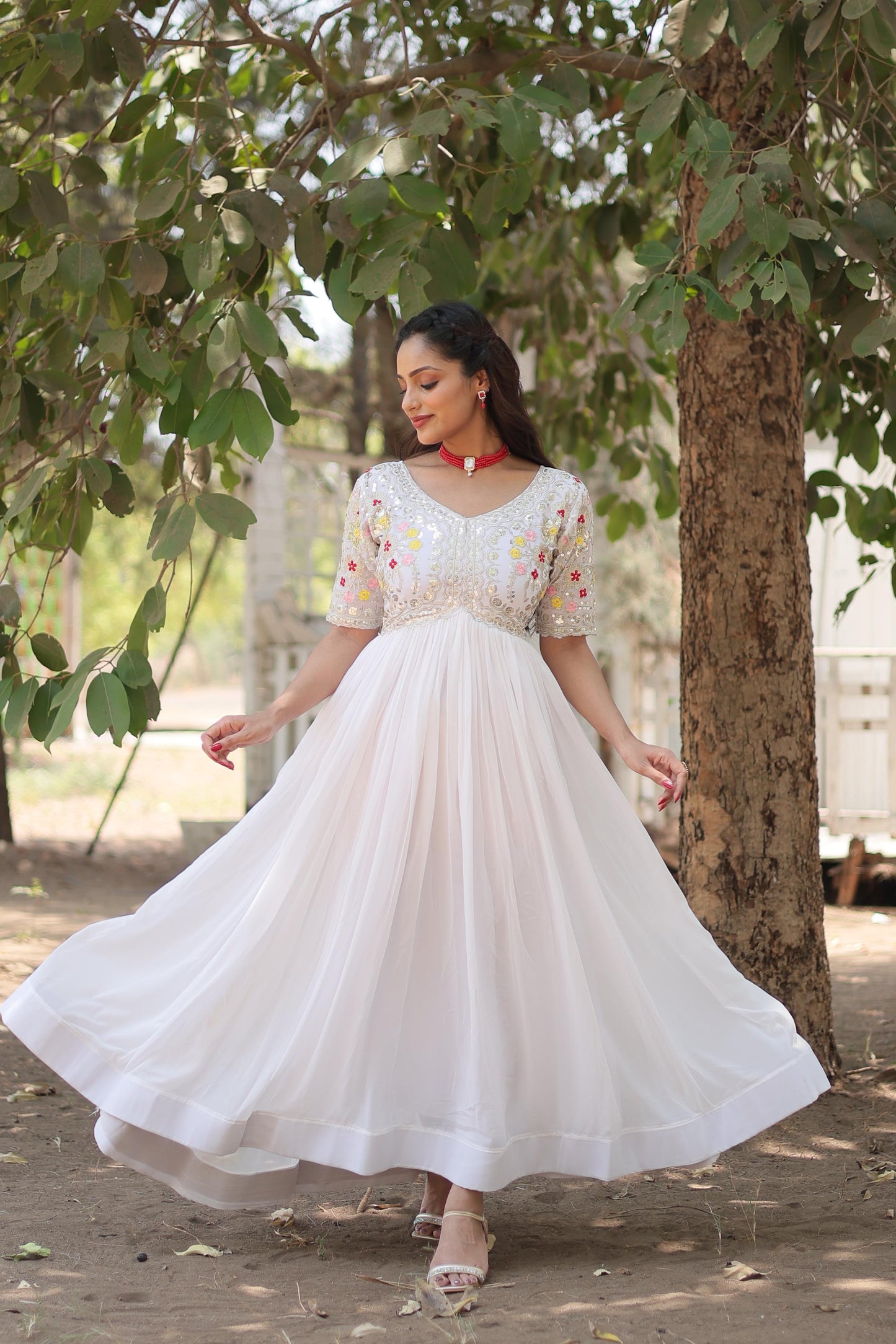 Designer Gown with Sequins work
