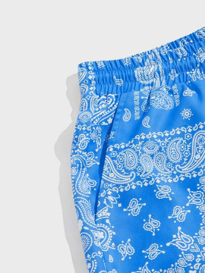 blue lycra blend shorts