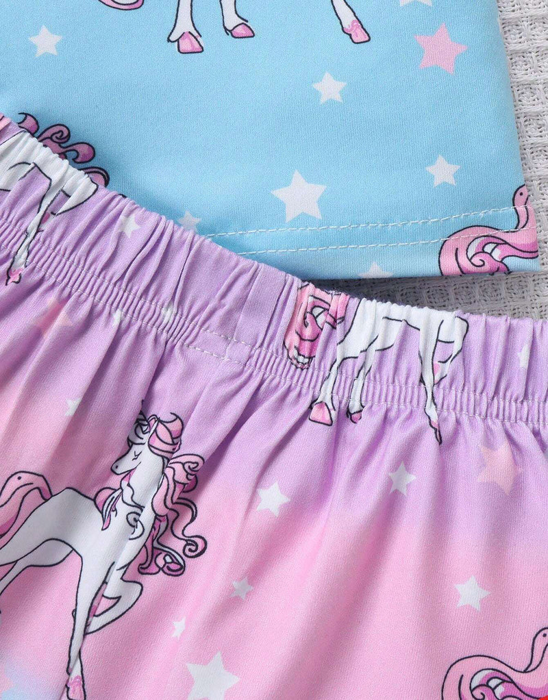 Girl's Unicorn Print Tie Dye set