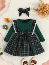 Tartan Print Bow Front Dress