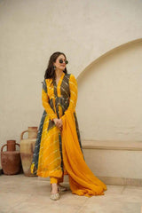 FESTIVAL SPECIAL LEHERIYA GOWN WITH DUPATTA AND PENT