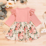 Baby Girl Outfits Long Sleeve Dress Button Down Ruffled Princess Dress