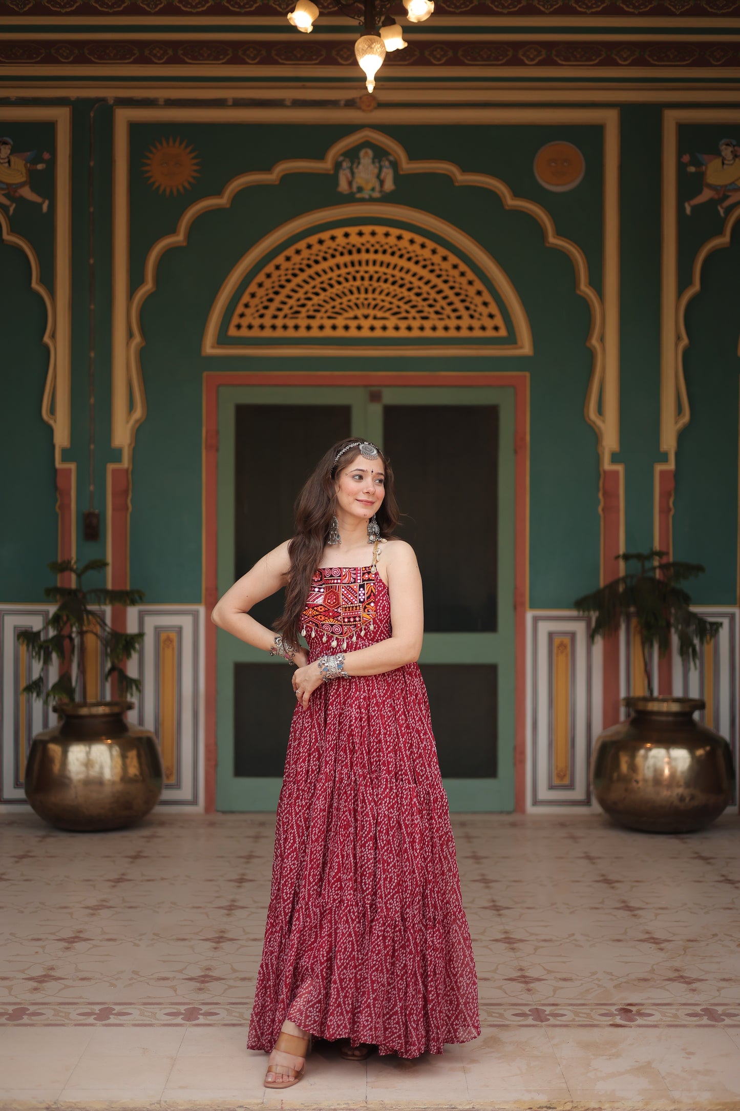 Bandhani Printed Georgette Gown