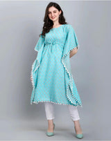 Women's Printed Blue Stylish Kurtis