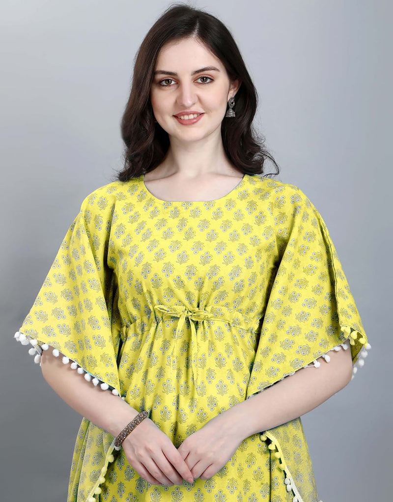 Yellow Cotton kurtis for Girls